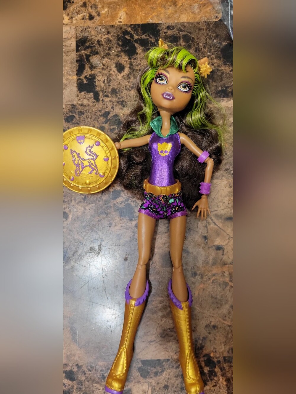 G1 Monster High Power Ghouls Clawdeen Power Wolf Only Displayed EUC
